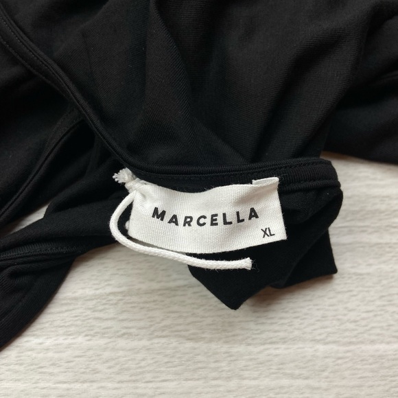 Marcella NYC Laurel Gown Dress Asymmetrical  European Stretch Jersey XL Black - Picture 12 of 14